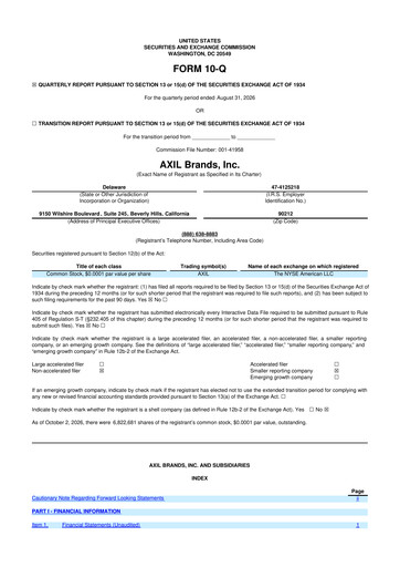 Thumbnail AXIL Brands 10-Q Quarterly Report FY2027 Q1