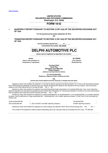 Vorschaubild Aptiv 10-Q Quartalsbericht 2012 