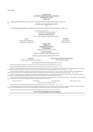 Vorschaubild Aptiv 10-K Jahresbericht 2012