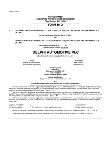 Vorschaubild Aptiv 10-Q Quartalsbericht 2013 