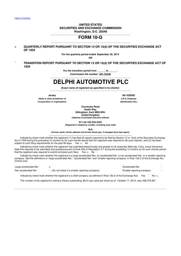 Vorschaubild Aptiv 10-Q Quartalsbericht 2014 