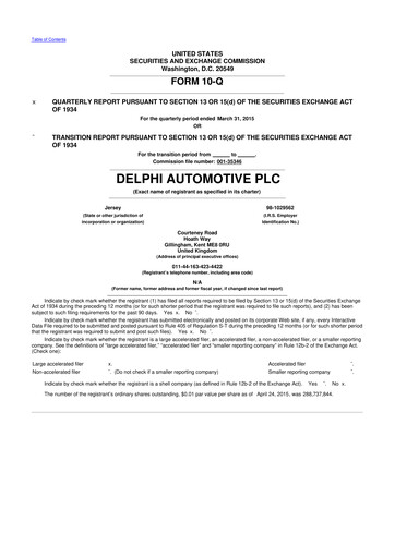 Vorschaubild Aptiv 10-Q Quartalsbericht 2015 