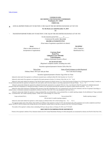 Vorschaubild Aptiv 10-K Jahresbericht 2015