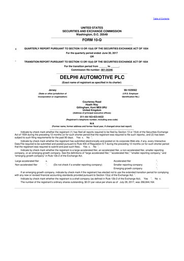 Vorschaubild Aptiv 10-Q Quartalsbericht 2017 