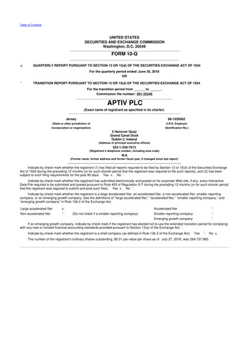 Vorschaubild Aptiv 10-Q Quartalsbericht 2018 