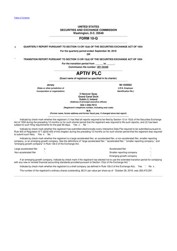 Vorschaubild Aptiv 10-Q Quartalsbericht 2018 