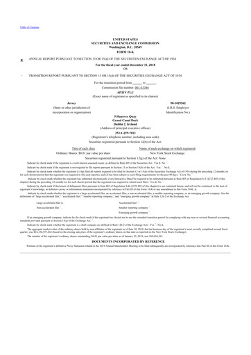 Vorschaubild Aptiv 10-K Jahresbericht 2018