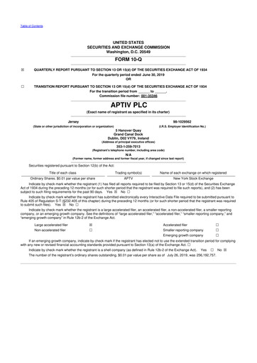Vorschaubild Aptiv 10-Q Quartalsbericht 2019 