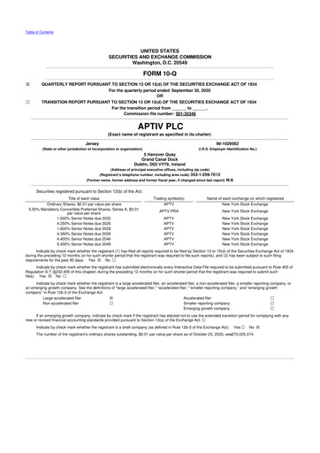 Vorschaubild Aptiv 10-Q Quartalsbericht 2020 