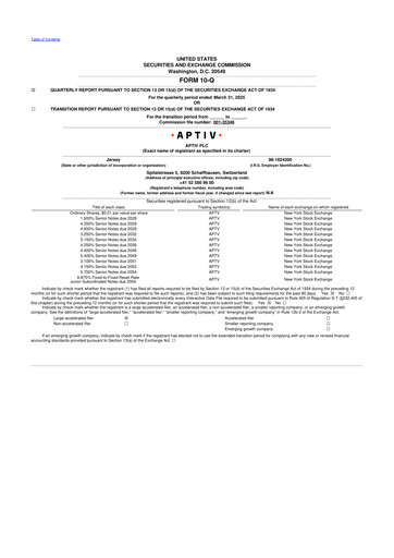 Vorschaubild Aptiv 10-Q Quartalsbericht 2025 