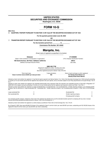 Thumbnail Marqeta 10-Q Quarterly Report FY2022 