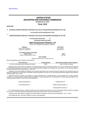 Thumbnail USA Compression Partners
 10-Q Quarterly Report FY2021 