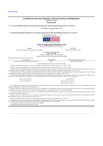 Thumbnail USA Compression Partners
 10-K Annual Report 2023