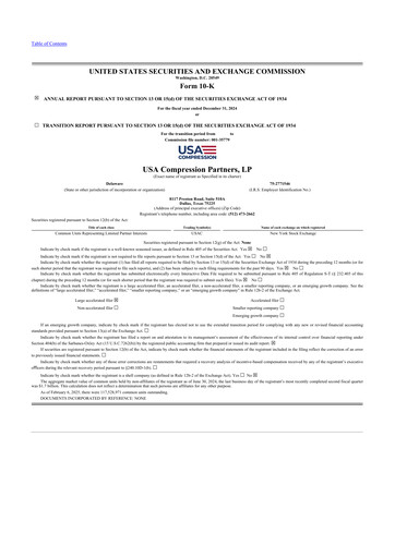 Thumbnail USA Compression Partners
 10-K Annual Report 2024