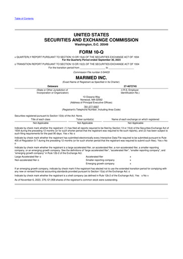 Thumbnail MariMed 10-Q Quarterly Report FY2023 