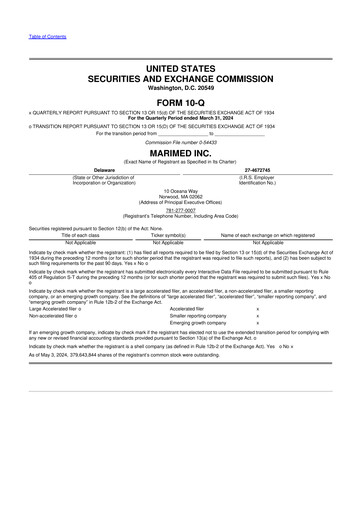 Thumbnail MariMed 10-Q Quarterly Report FY2024 