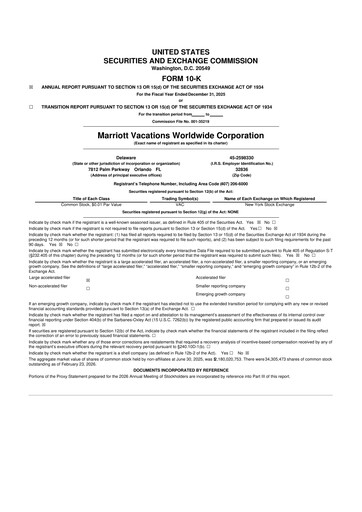 Thumbnail Marriott Vacations Worldwide 10-K Annual Report 2025