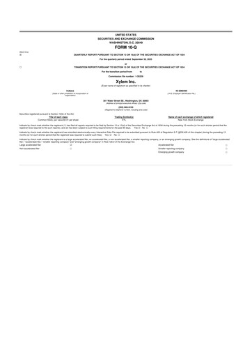 Thumbnail Xylem 10-Q Quarterly Report FY2025 