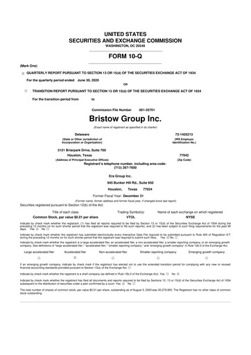 Miniature Bristow Group 10-Q Rapport trimestriel 2021 