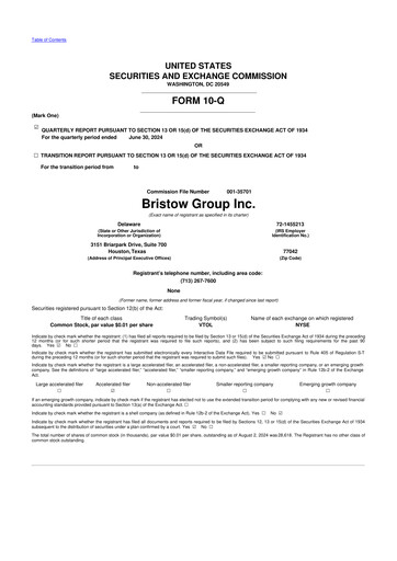 Miniature Bristow Group 10-Q Rapport trimestriel 2024 
