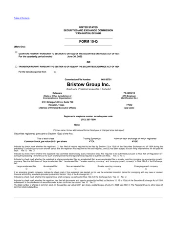 Miniature Bristow Group 10-Q Rapport trimestriel 2025 