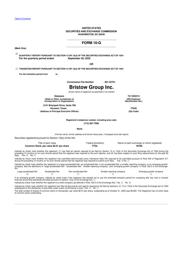 Miniature Bristow Group 10-Q Rapport trimestriel 2025 