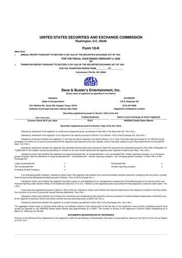 Thumbnail Dave & Buster's
 10-K Annual Report 2025