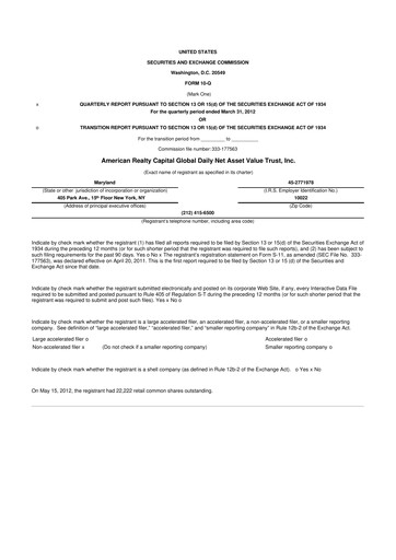 Thumbnail Global Net Lease
 10-Q Quarterly Report FY2012 