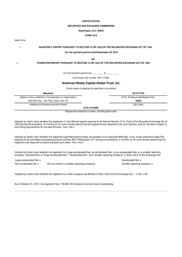 Thumbnail Global Net Lease
 10-Q Quarterly Report FY2014 