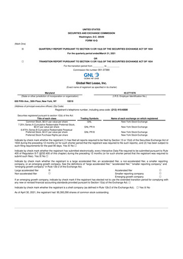 Thumbnail Global Net Lease
 10-Q Quarterly Report FY2021 