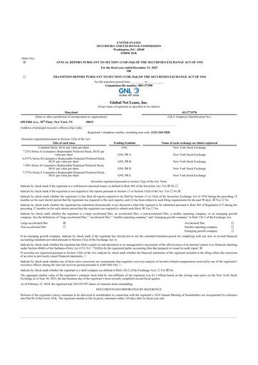 Thumbnail Global Net Lease
 10-K Annual Report 2023
