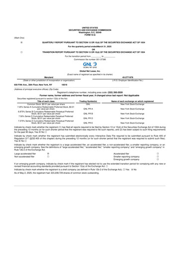 Thumbnail Global Net Lease
 10-Q Quarterly Report FY2025 