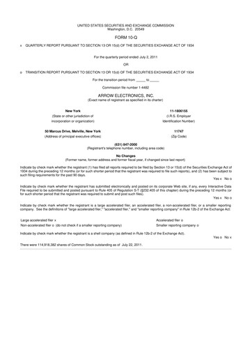 Thumbnail Arrow Electronics
 10-Q Quarterly Report FY2011 