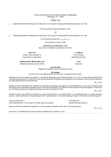Thumbnail Arrow Electronics
 10-Q Quarterly Report FY2011 