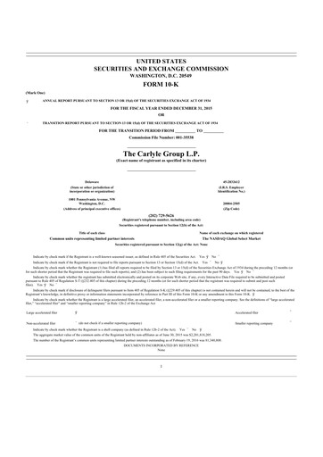 Thumbnail Carlyle Group 10-K Annual Report 2015