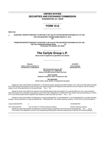 Thumbnail Carlyle Group 10-Q Quarterly Report FY2016 