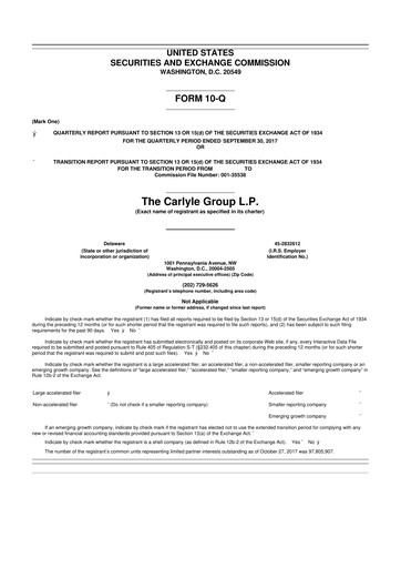 Thumbnail Carlyle Group 10-Q Quarterly Report FY2017 