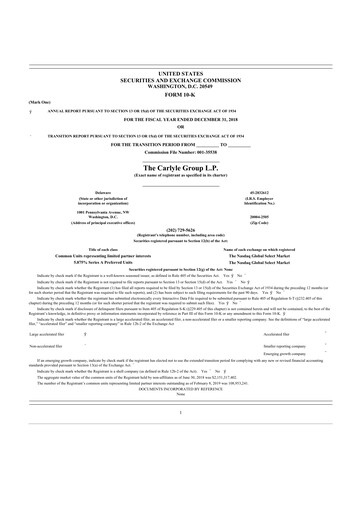 Thumbnail Carlyle Group 10-K Annual Report 2018