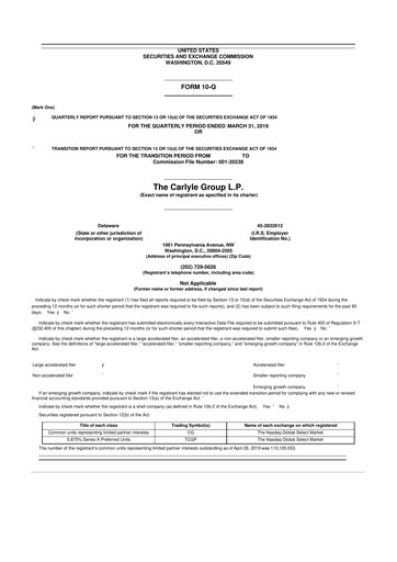 Thumbnail Carlyle Group 10-Q Quarterly Report FY2019 