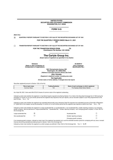 Thumbnail Carlyle Group 10-Q Quarterly Report FY2021 