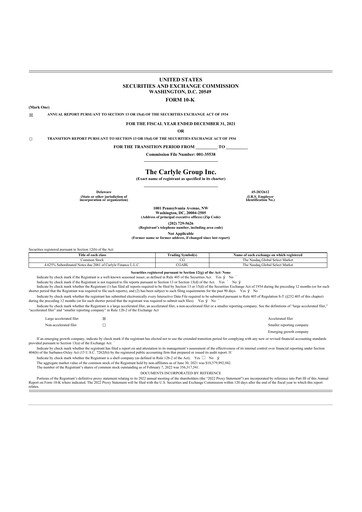 Thumbnail Carlyle Group 10-K Annual Report 2021