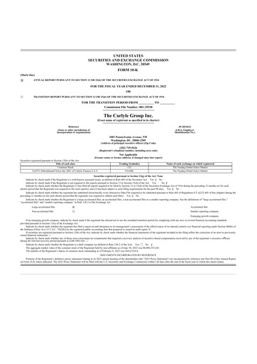 Thumbnail Carlyle Group 10-K Annual Report 2022