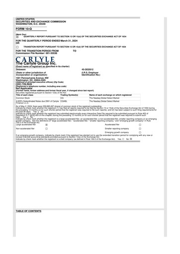 Thumbnail Carlyle Group 10-Q Quarterly Report FY 