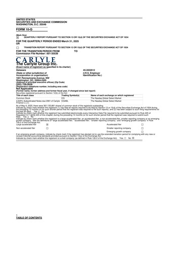 Thumbnail Carlyle Group 10-Q Quarterly Report FY 