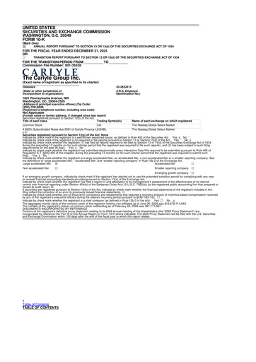 Thumbnail Carlyle Group 10-K Annual Report 