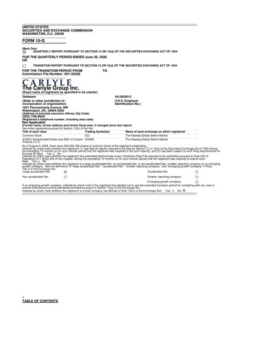 Thumbnail Carlyle Group 10-Q Quarterly Report FY2026 