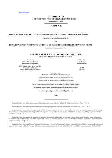 Thumbnail Wheeler Real Estate Investment Trust 10-K Annual Report 2014