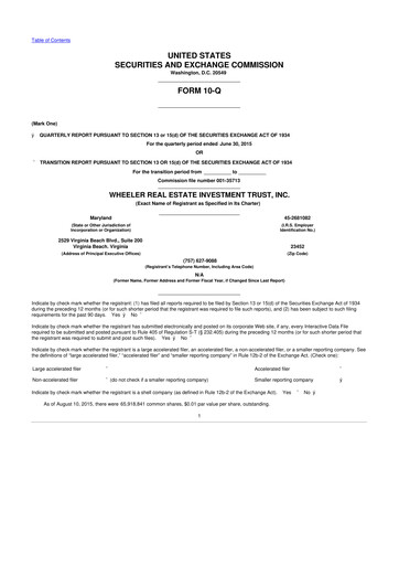 Thumbnail Wheeler Real Estate Investment Trust 10-Q Quarterly Report FY2015 