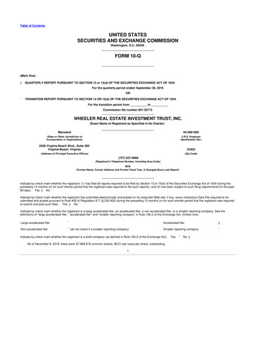 Thumbnail Wheeler Real Estate Investment Trust 10-Q Quarterly Report FY2016 