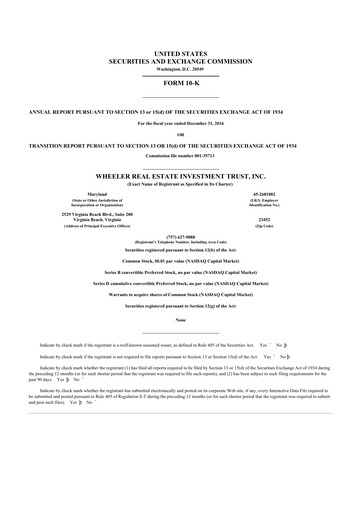 Thumbnail Wheeler Real Estate Investment Trust 10-K Annual Report 2016